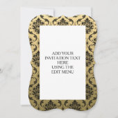 Invitation Damas classique noir et or (Devant)