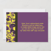 Invitation Damas colorées/prune/jaune/noir/lavande (Dos)