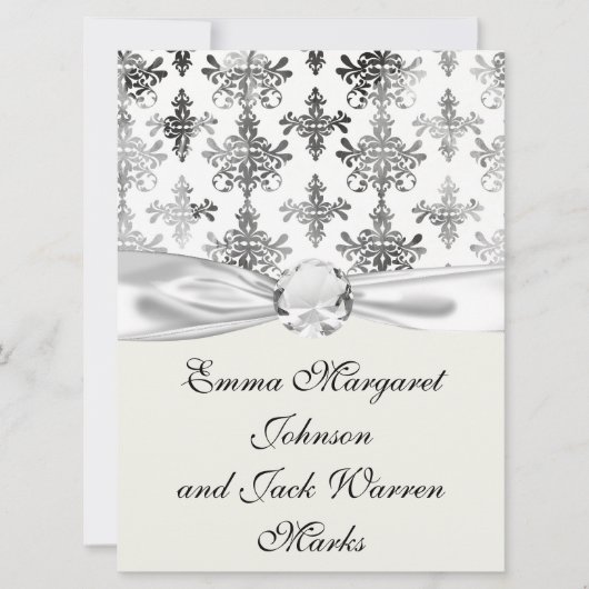 Invitation damas complexe en noir noir (Devant)