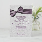 Invitation Damas d'argent avec Mariage profond pourpre V2 (Debout devant)