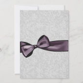 Invitation Damas d'argent avec Mariage profond pourpre V2 (Dos)