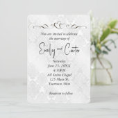 Invitation Damas de Mariage blanc avec les coeurs (Debout devant)