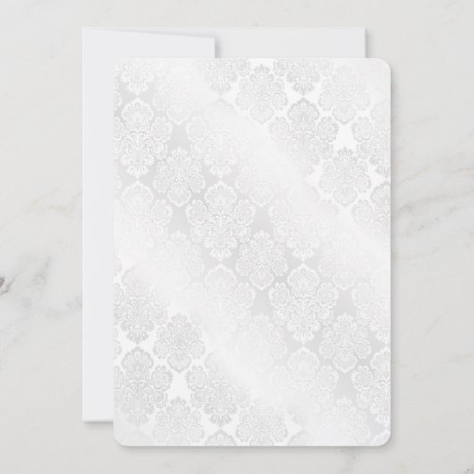 Invitation Damas de Mariage blanc avec les coeurs (Dos)