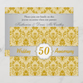 Invitation Damas doré, 50e anniversaire de mariage (Devant / Derrière)