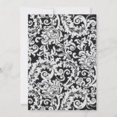 Invitation Damas Floral Noir et Blanc Moderne Enregistrer la  (Dos)