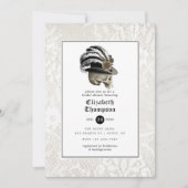 Invitation Damas florales et dentelle Fête des mariées gothiq (Devant)