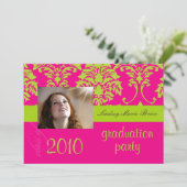 Invitation Damas fluorescentes/rose chaude (Debout devant)