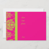 Invitation Damas fluorescentes/rose chaude (Dos)