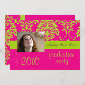 Invitation Damas fluorescentes/rose chaude (Devant / Derrière)