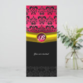 INVITATION DAMAS GEMME PIERRE MONOGRAMME (Debout devant)