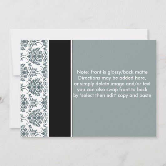 Invitation Damas/graphite/ardoise/noir (Dos)