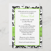 Invitation Damas noir, blanc avec citron vert IMPRIMÉ (Dos)
