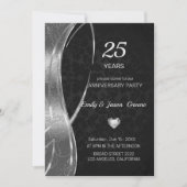 Invitation Damas Noir Et Argent (Devant)