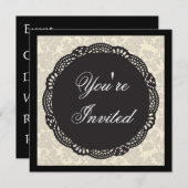 Invitation Damas noir et blanc (Devant / Derrière)