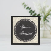 Invitation Damas noir et blanc (Debout devant)