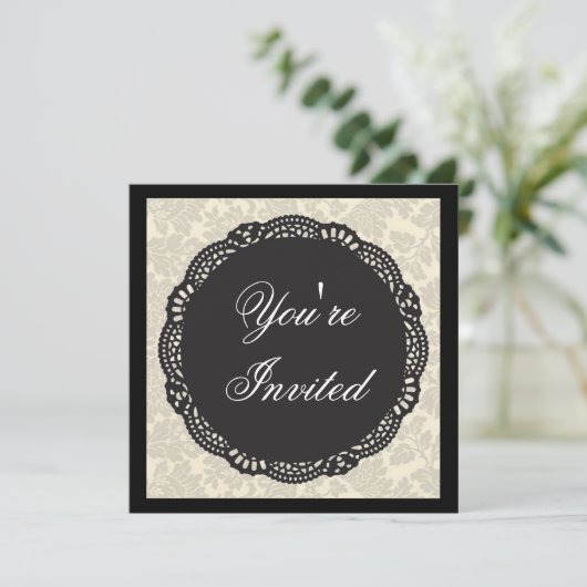 Invitation Damas noir et blanc (Debout devant)