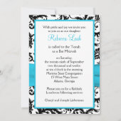 Invitation Damas noir et blanc avec Aqua IMPRIMÉ RIBBON (Dos)