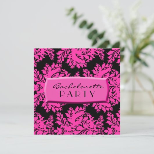 Invitation Damas noir et rose chaud (Debout devant)