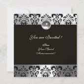 Invitation DAMAS NOIR & OR MONOGRAMME pierre de lune (Dos)