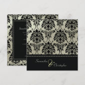 Invitation Damas noir sur faux argent/faire-part de mariage (Devant / Derrière)