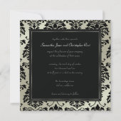 Invitation Damas noir sur faux argent/faire-part de mariage (Dos)