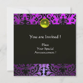 INVITATION DAMAS NOIR VIOLET MONOGRAMME TOPAZE JAUNE (Dos)