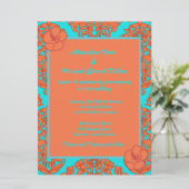 Invitation Damas orange et turquoise (Debout devant)