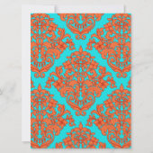 Invitation Damas orange et turquoise (Dos)