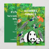 Invitation Damas pandas faisans de Lady Amherst pandas roux b (Devant / Derrière)