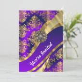 Invitation Damas pourpre et or (Debout devant)