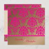 Invitation Damas roses à chaud/faire-part de mariage faux cui (Devant / Derrière)