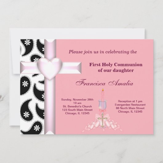 Invitation Damas Sainte Communion (Devant)