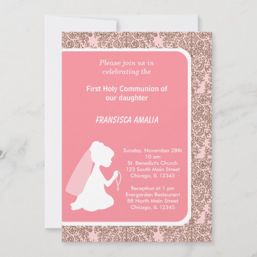Invitation Damas Sainte Communion (Devant)