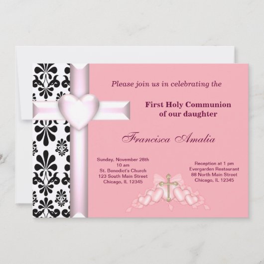 Invitation Damas Sainte Communion (Devant)