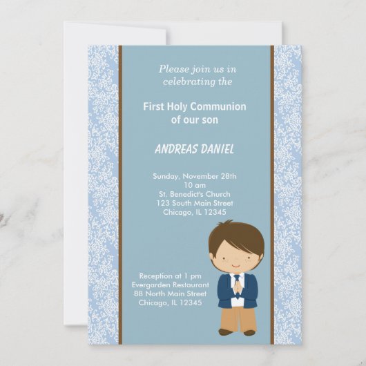 Invitation Damas Sainte Communion (Devant)