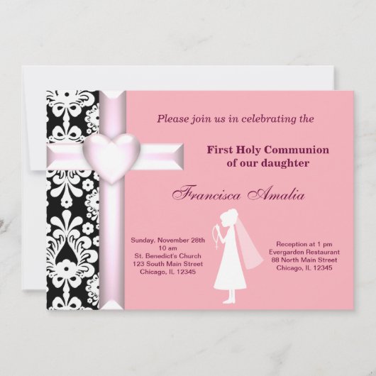 Invitation Damas Sainte Communion (Devant)