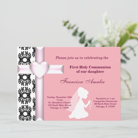 Invitation Damas Sainte Communion (Debout devant)