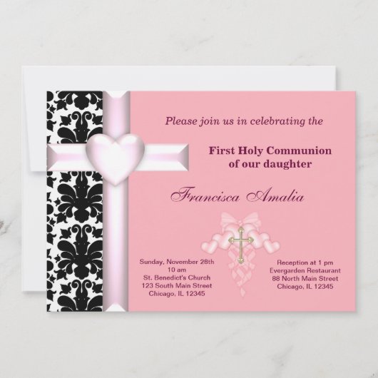 Invitation Damas Sainte Communion (Devant)