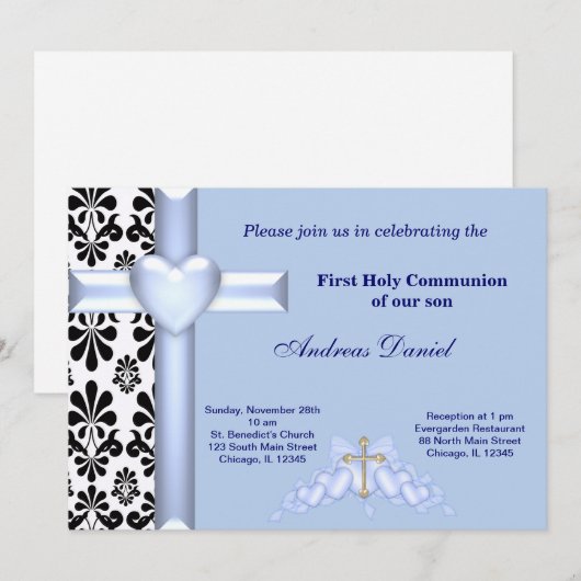 Invitation Damas Sainte Communion (Devant / Derrière)