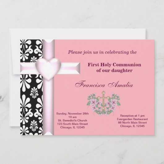 Invitation Damas Sainte Communion (Devant)