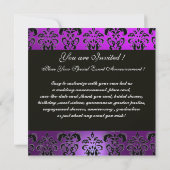 INVITATION DAMAS VIOLET, JAUNE, NOIR, BLANC MONOGRAMME DE JOA (Dos)