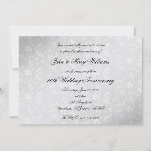 Invitation Damask 60e anniversaire de Mariage (Dos)