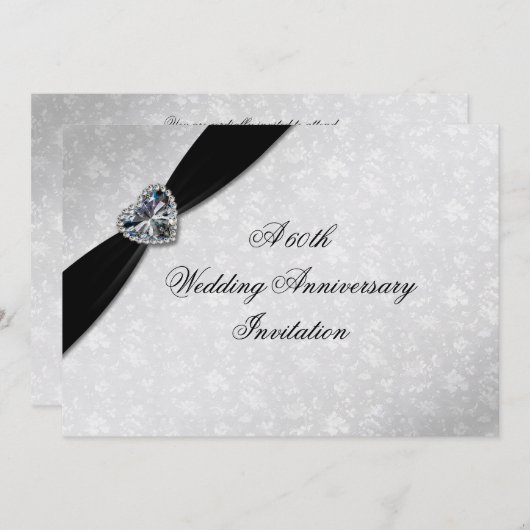 Invitation Damask 60e anniversaire de Mariage (Devant / Derrière)