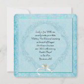 Invitation Damask aqua vintage (Devant)