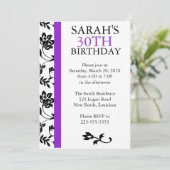 Invitation Damask Birthday (Debout devant)