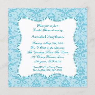 Invitation Damask Blue Elegance