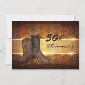 Invitation damask cowboy country 50e anniversaire mariage (Devant)