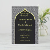 Invitation Damask Design pour le Mariage islamique (Debout devant)