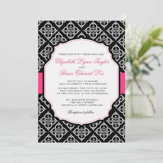 Invitation Damask Dreams -invitations de mariage (Debout devant)
