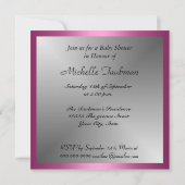 Invitation Damask et Baby shower rose (Dos)